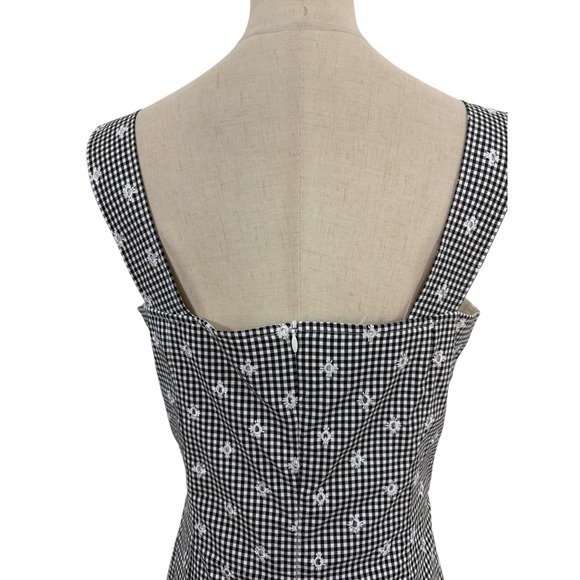 Sara Campbell Gingham Dress Eyelet Lace Sun 60s Mod Style Costal Preppy Sz 10 - Picture 6 of 9